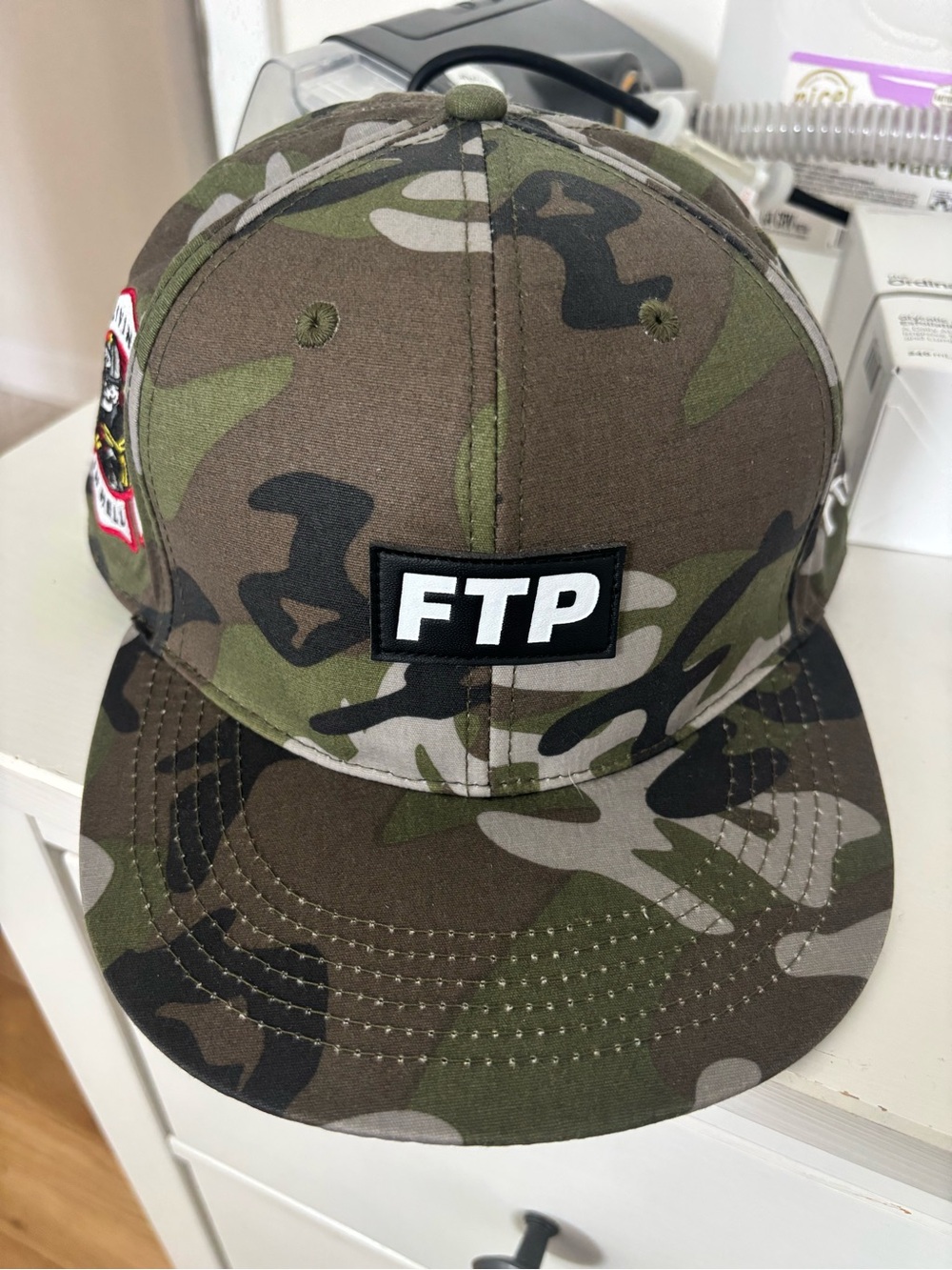 FTP Mens Camo Patch Cap in Green and Brown
